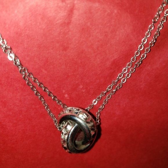 Brighton SPECTRUM RINGS Double Silver Swarovski Crystals Necklace NWT - Picture 3 of 10